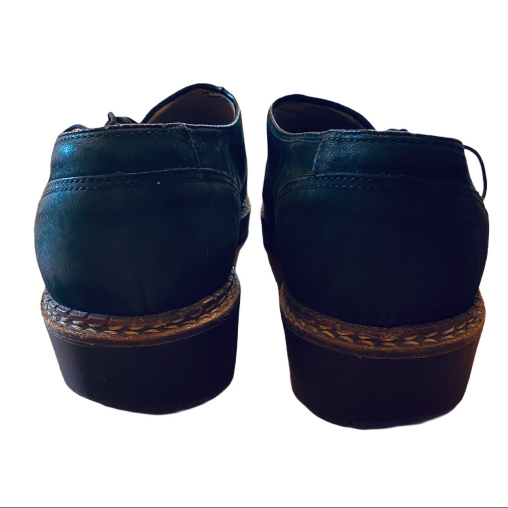 Black Suede Side Tie Embroidered Oxford - Picture 7 of 7